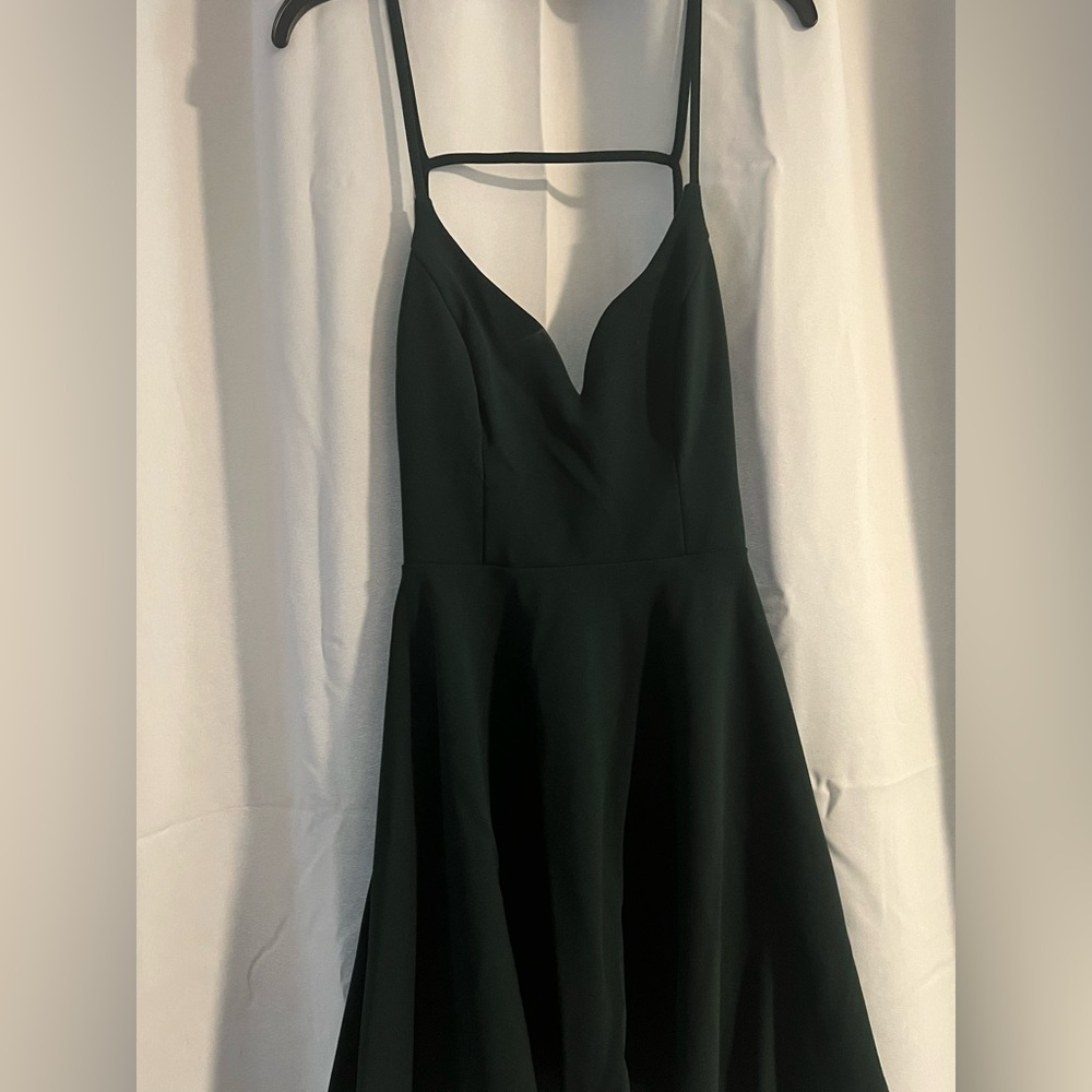 Strappy Back Green Mini Dress